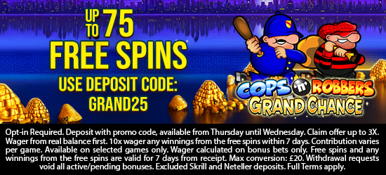 Up to 75 Free Spins