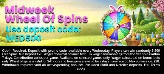 Midweek wheel of prizes