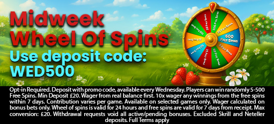 Midweek wheel of prizes