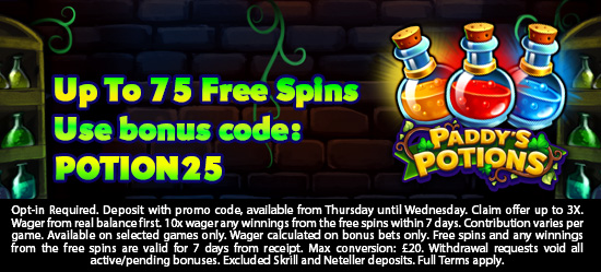 Up to 75 Free Spins